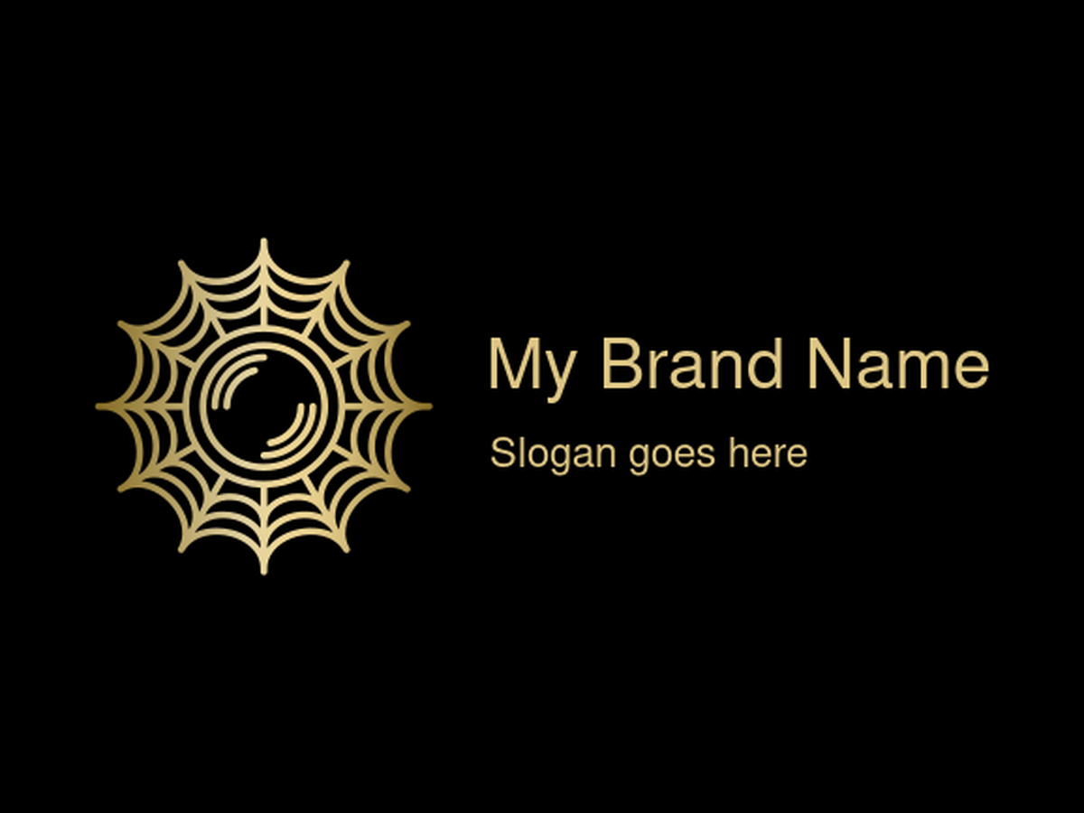 Spider Web with Sun Logo Design for Nature-Inspired Tech and Creative Brands
